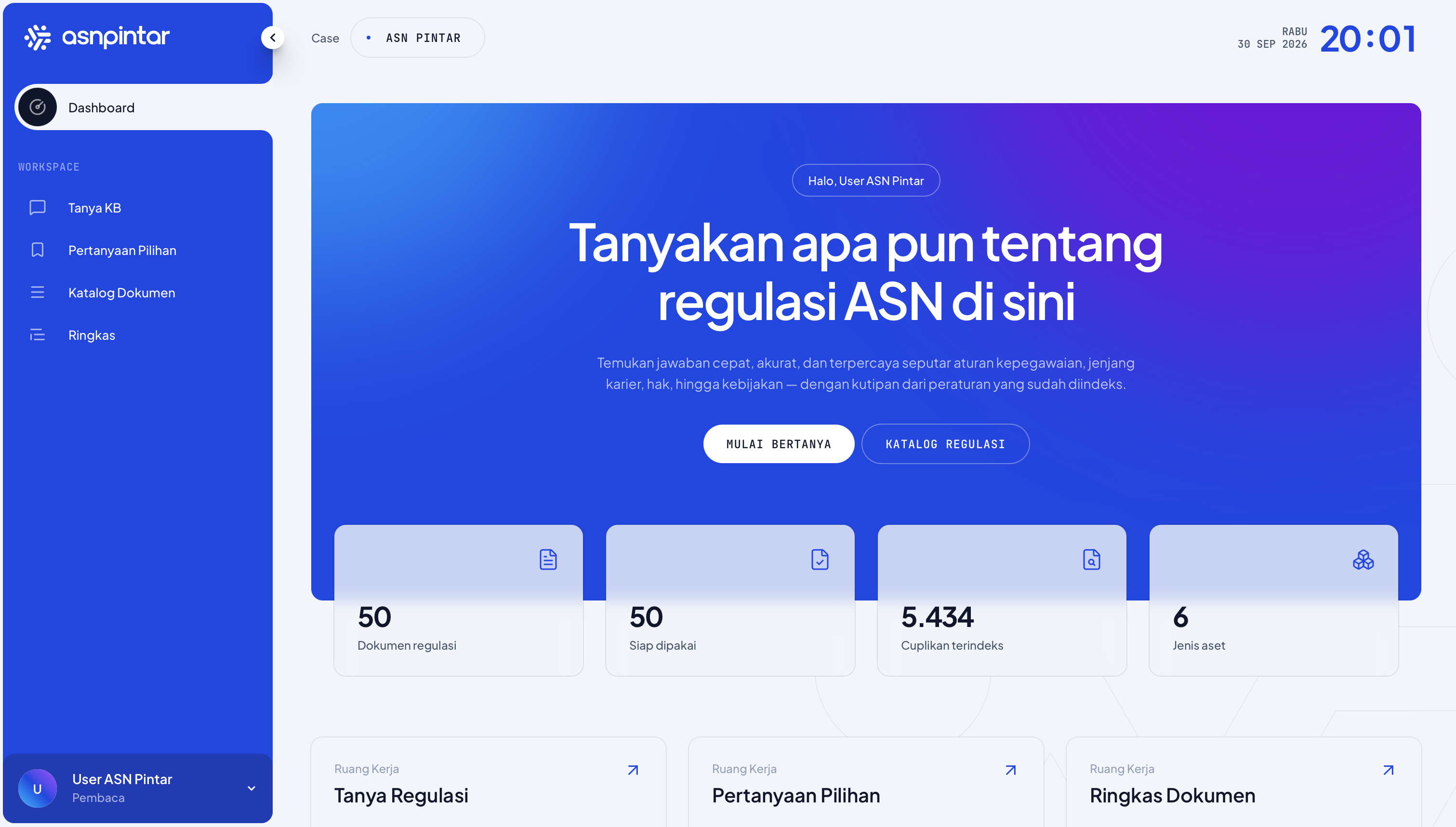 Tampilan Pencarian dengan multi-filter di ASN Pintar